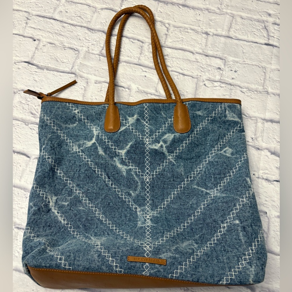 Lucky Brand Blue and Brown Tote Bag